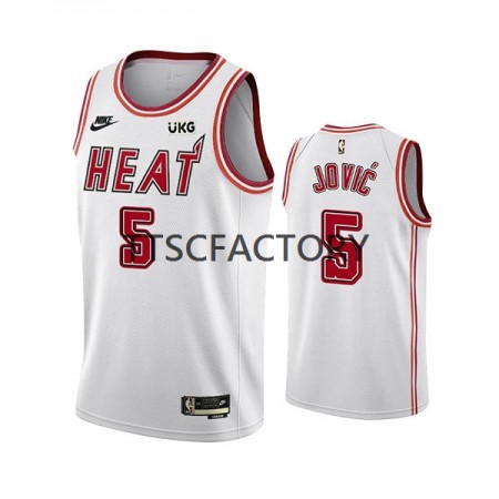 Maillot Basket Miami Heat Nikola Jovic 5 Nike 2022-23 Classic Edition Blanc Swingman - Homme